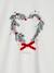 T-shirt fille noël couronne coeur détails pailletés écru - vertbaudet enfant 