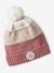 Colourblock Beanie, Snood, Mittens/Fingerless Mitts Set for Girls aqua green+striped pink - vertbaudet enfant 