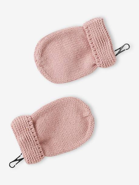 Beanie + Snood + Mittens Set for Baby Girls rosy - vertbaudet enfant 