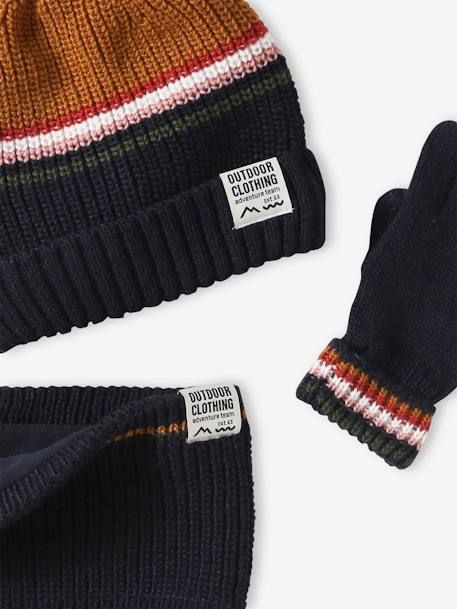 Beanie + Snood + Gloves/Mittens (2/3 Years) Set medium blue - vertbaudet enfant 