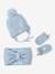 Ensemble bonnet + snood + moufles 'coeur' bébé fille bleu glacier - vertbaudet enfant 