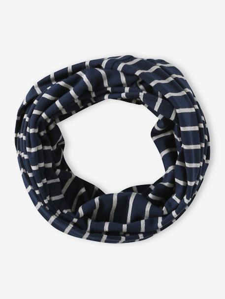 Ensemble rayé garçon bonnet + snood marine - vertbaudet enfant 