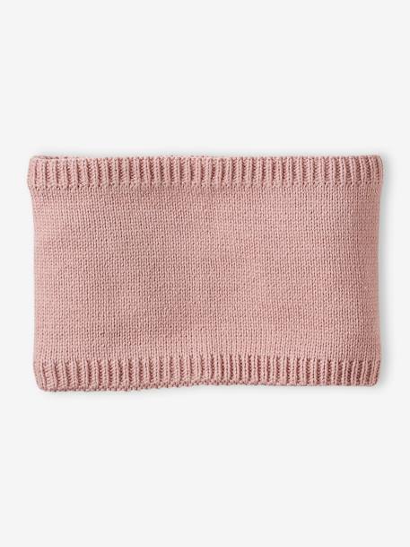 Ensemble bébé fille bonnet + snood + moufles rose poudré - vertbaudet enfant 