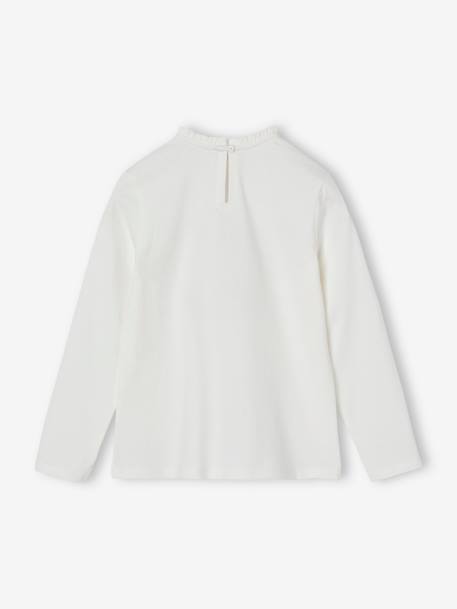 T-shirt fille noël couronne coeur détails pailletés écru - vertbaudet enfant 