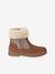 Leather Boots with Fur Lining & Zip, for Girls camel - vertbaudet enfant 