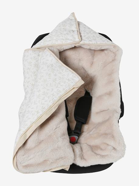 Nid d'ange en gaze de coton et fausse fourrure beige imprimé - vertbaudet enfant 