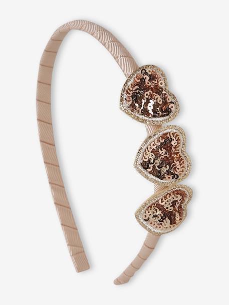 Alice Band with Hearts & Sequins for Girls gold+silver - vertbaudet enfant 