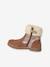 Leather Boots with Fur Lining & Zip, for Girls camel - vertbaudet enfant 