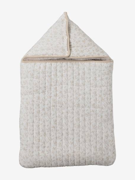 Nid d'ange en gaze de coton et fausse fourrure beige imprimé - vertbaudet enfant 