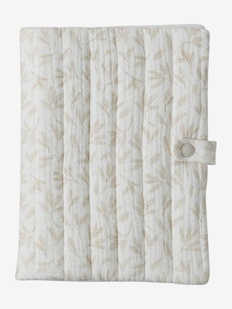 Protège carnet de santé en gaze de coton beige imprimé - vertbaudet enfant 