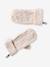 Beanie + Snood + Mittens Set in Shimmering Cable-Knit ecru+marl grey+PINK MEDIUM SOLID - vertbaudet enfant 