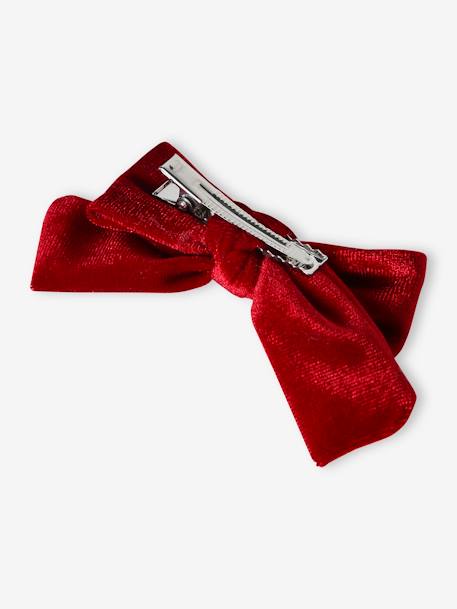 Alice Band & Hair Clip Set in Velour anthracite+red - vertbaudet enfant 