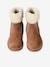 Boots enfant fille cuir fourrées et zippées camel - vertbaudet enfant 