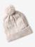 Ensemble fille bonnet, snood, gants en maille fantaisie écru+gris chiné+ROSE - vertbaudet enfant 