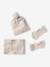 Beanie + Snood + Mittens Set in Shimmering Cable-Knit ecru+marl grey+PINK MEDIUM SOLID - vertbaudet enfant 