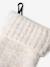 Beanie + Snood + Mittens Set in Shimmering Cable-Knit ecru+marl grey+PINK MEDIUM SOLID - vertbaudet enfant 