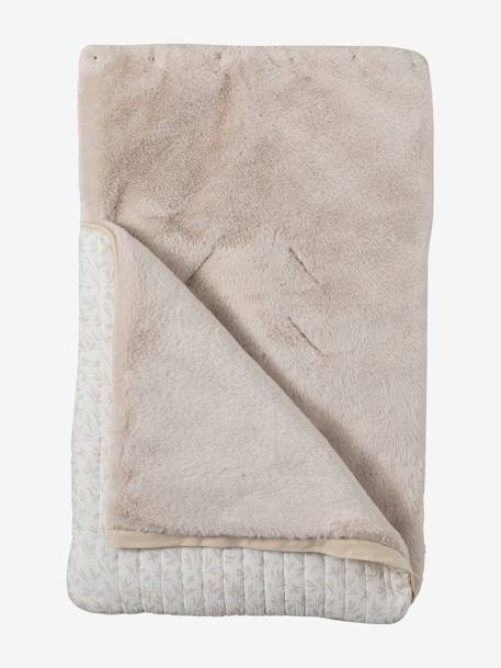 Nid d'ange en gaze de coton et fausse fourrure beige imprimé - vertbaudet enfant 