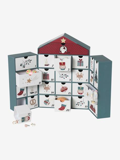 Calendrier de l'Avent maison en carton vert imprimé - vertbaudet enfant 