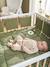 Cot/Playpen Bumper in Plain Cotton Gauze olive+taupe - vertbaudet enfant 