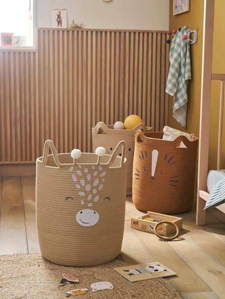 Storage Basket in Cotton Rope, Giraffe cinnamon - vertbaudet enfant 