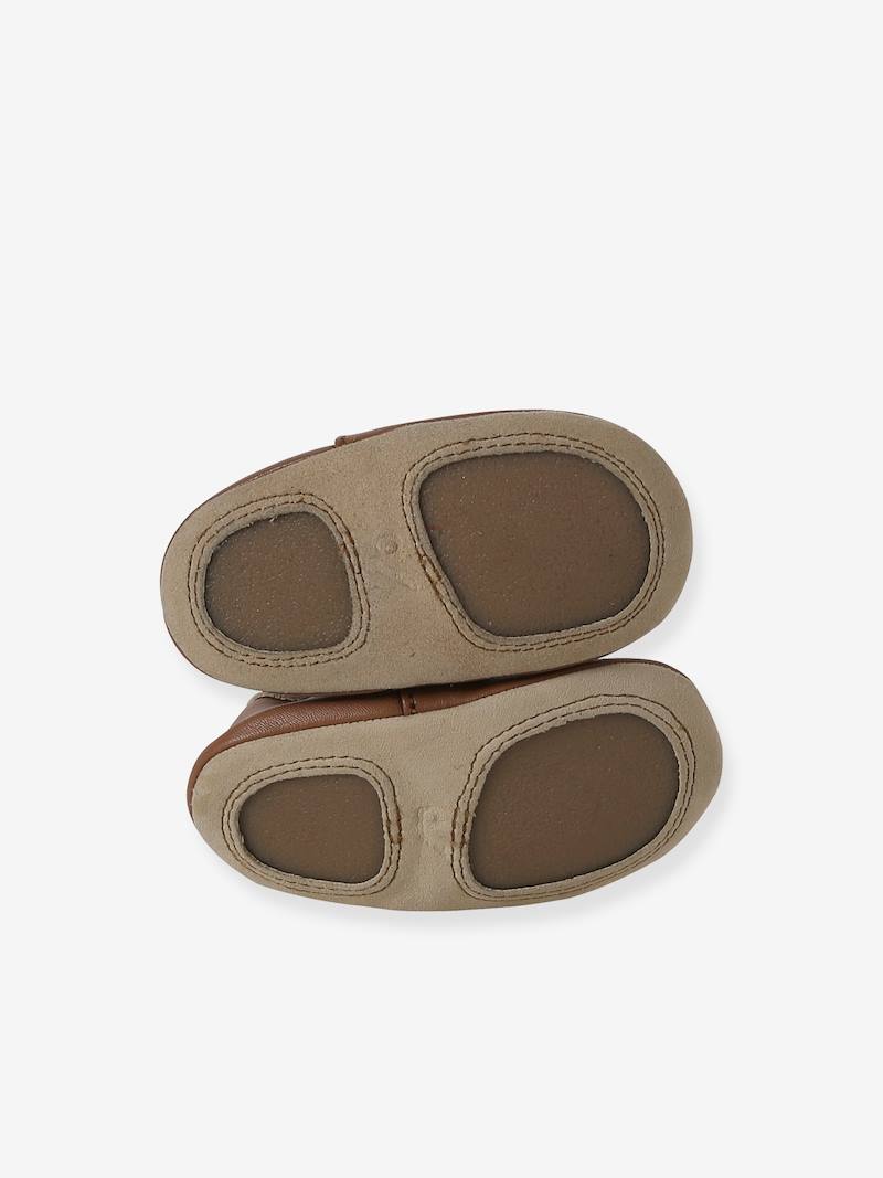 Soft Leather Reindeer Pram Shoes for Babies - brown, Shoes