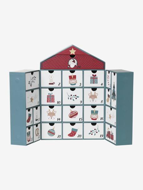 Calendrier de l'Avent maison en carton vert imprimé - vertbaudet enfant 