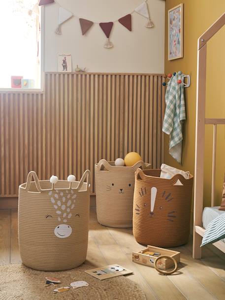Storage Basket in Cotton Rope, Giraffe cinnamon - vertbaudet enfant 