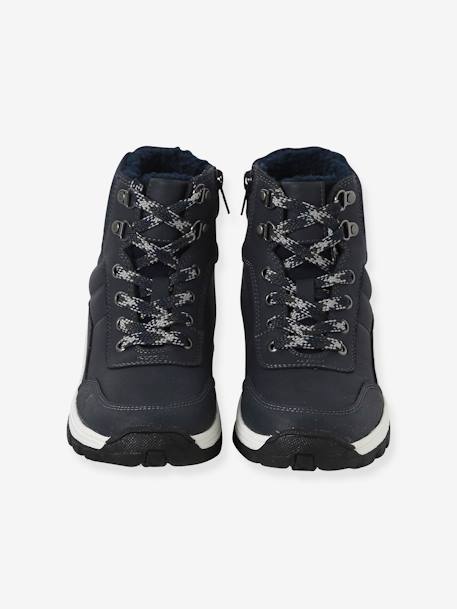 High-Top Trainers with Laces for Boys navy blue - vertbaudet enfant 