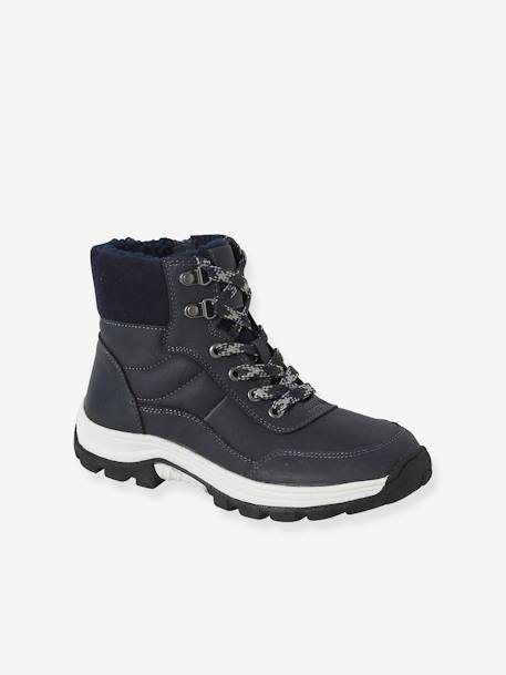 High-Top Trainers with Laces for Boys navy blue - vertbaudet enfant 