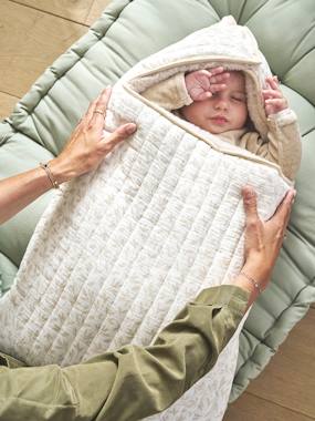 Baby Nest in Cotton Gauze and Faux Fur - vertbaudet enfant -Baby Nest in Cotton Gauze and Faux Fur