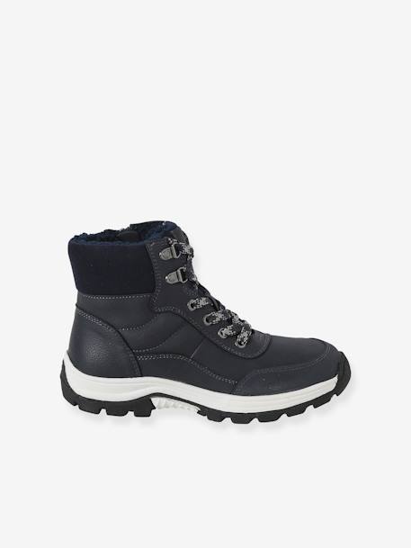 High-Top Trainers with Laces for Boys navy blue - vertbaudet enfant 