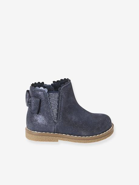 Boots bébé fille cuir zippées beige imprimé+bordeaux+CAMEL+marine+noir - vertbaudet enfant 