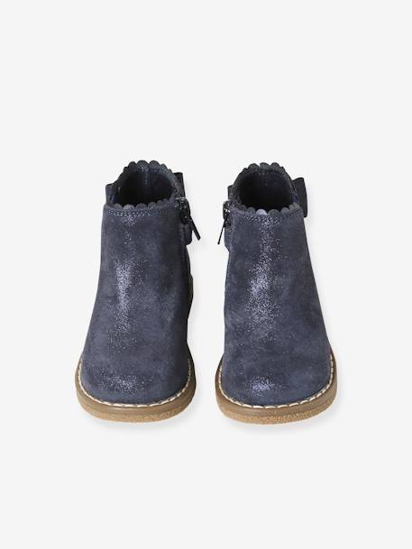 Boots bébé fille cuir zippées beige imprimé+bordeaux+CAMEL+marine+noir - vertbaudet enfant 