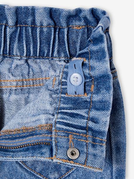 Jean fille paperbag poches coeur bleu moyen+denim brut+denim gris - vertbaudet enfant 