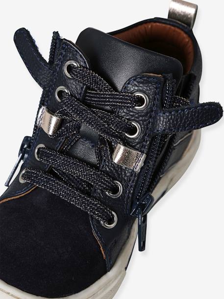 High-Top Trainers with Laces & Zips navy blue - vertbaudet enfant 