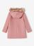 Duffle-coat à capuche fille drap de laine blush+camel+vert de gris - vertbaudet enfant 