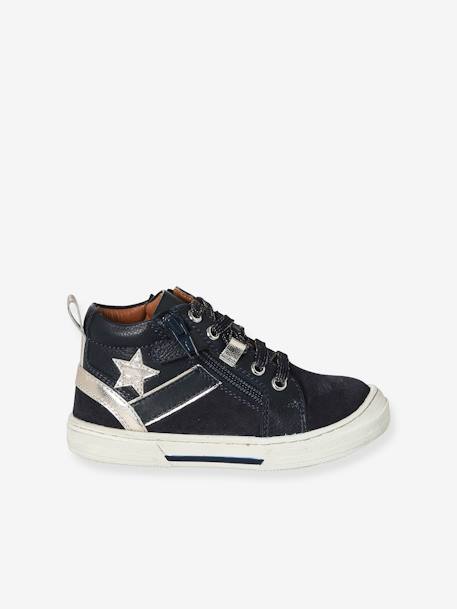 High-Top Trainers with Laces & Zips navy blue - vertbaudet enfant 
