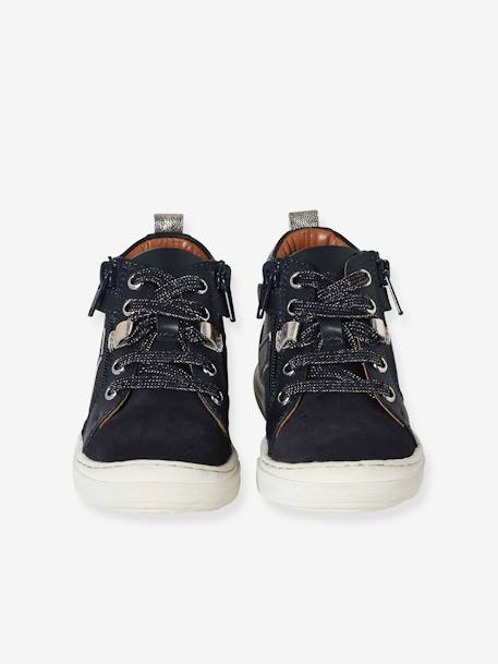 High-Top Trainers with Laces & Zips navy blue - vertbaudet enfant 