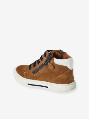 -Chaussures enfant garçon cuir montantes zippées et lacées