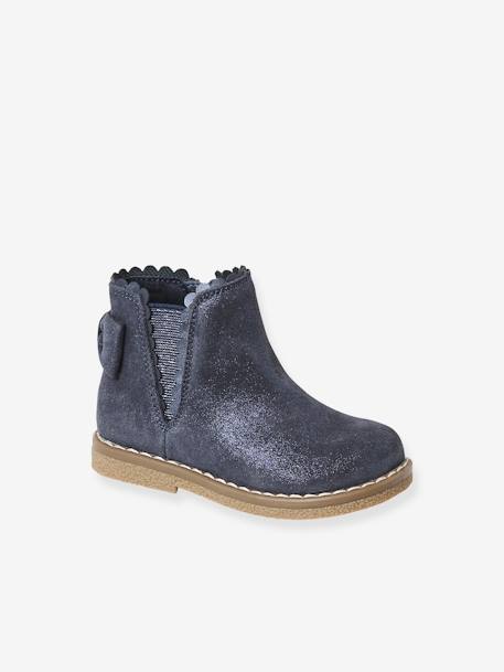 Boots bébé fille cuir zippées beige imprimé+bordeaux+CAMEL+marine+noir - vertbaudet enfant 