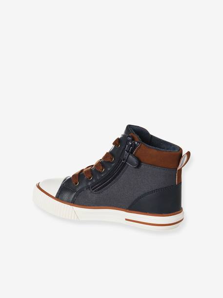 High-Top Trainers with Laces & Zips for Children navy blue - vertbaudet enfant 