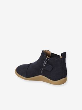 Chaussures-Boots souples en cuir zippées et élastiquées