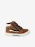 High-Top Leather Shoes for Boys brown+navy blue - vertbaudet enfant 