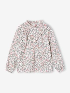 Fille-Blouse fille à volants imprimée fleurs 