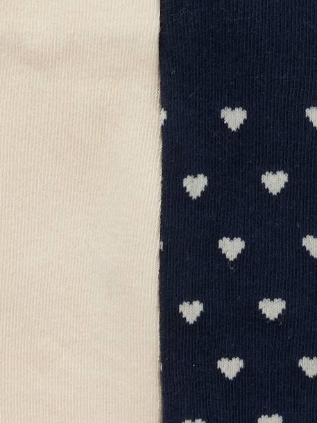Pack of 2 Pairs of Tights with Heart Motifs for Baby Girls navy blue - vertbaudet enfant 