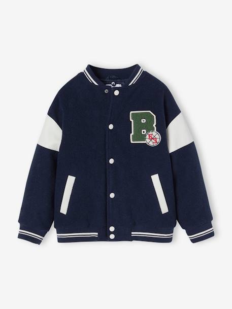 Blouson teddy à capuche amovible garçon marine - vertbaudet enfant 