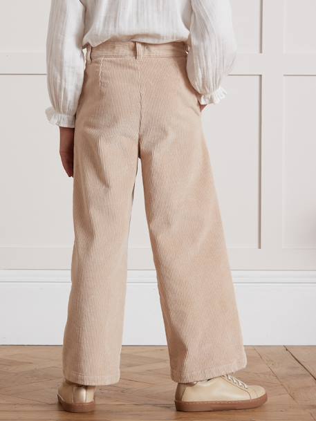 Pantalon large beige+framboise+marine - vertbaudet enfant 