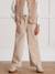 Pantalon large beige+framboise+marine - vertbaudet enfant 