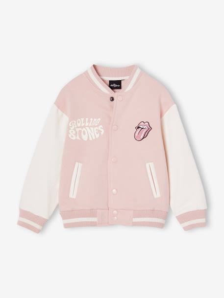 Blouson bombers Rolling Stones fille rose pâle - vertbaudet enfant 