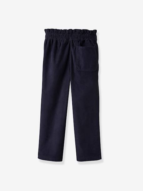 CYRILLUS wide-leg velvet pants for girls navy blue - vertbaudet enfant 